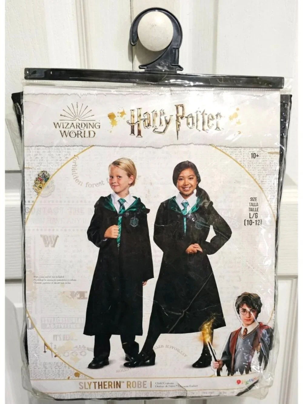 Harry Potter Slytherin Kids Costume 10-12 Robe Cloak Hogwarts and Draco Wand - Picture 5 of 8